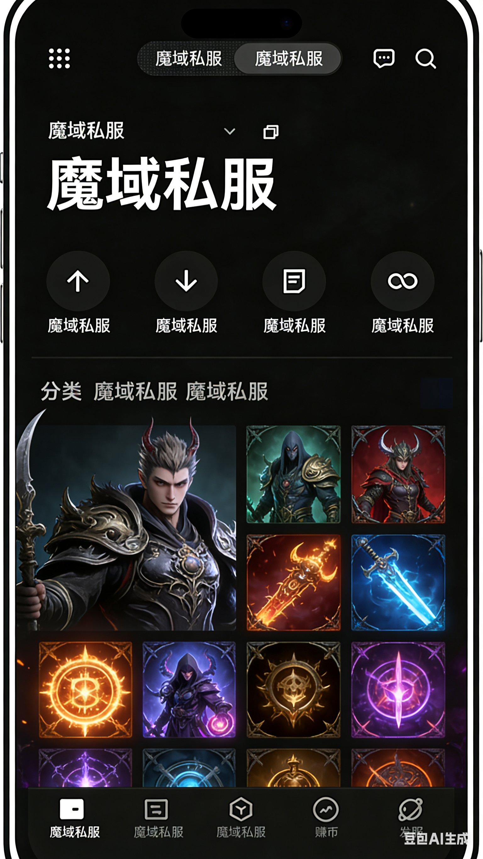 魔域私服BOSS掉落物品面板